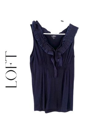 Ann Taylor Loft Ruffle Front Tank Top Size M WORN ONCE